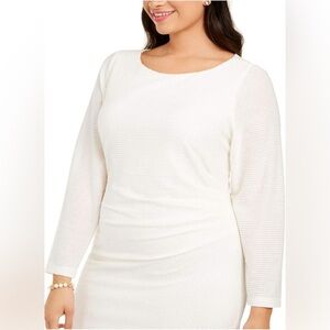 Vincent Camuto Ivory Knit Sequins Bodycon Dress Size 14W